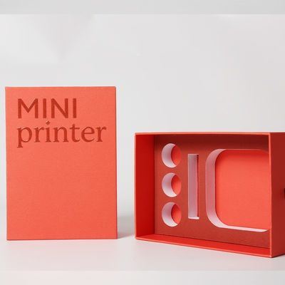 কাস্টম মুদ্রিত কার্ডবোর্ড ড্রয়ার বক্স প্যাকেজিং সঙ্গে এমবসড লোগো এবং ইভিএ সন্নিবেশ